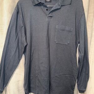Haggar Charcoal Long Sleeve Polo Shirt